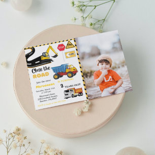 Construction Theme boy Birthday party Dump Truck I Invitation