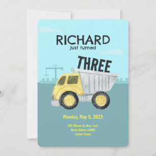 Construction Theme Cute Kid's Birthday Party Invit Invitation