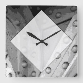 Construction Theme Digital Art. Square Wall Clock