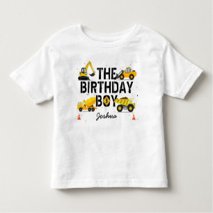 Construction Theme Dump Truck Kids Birthday Toddler T-shirt