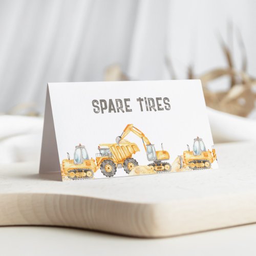 Construction Theme Food Labels Place Card