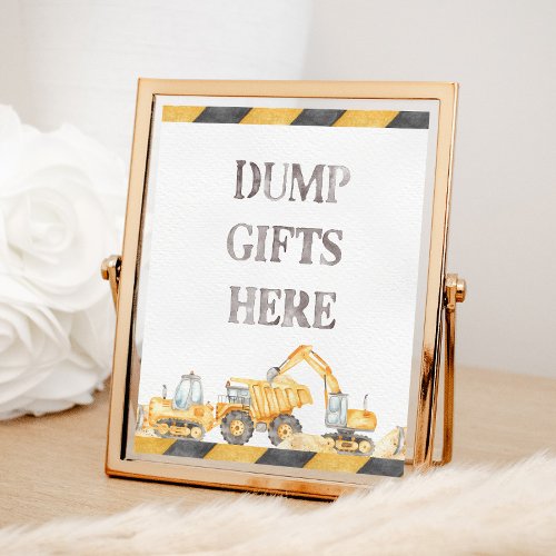 Construction Theme Gift Drop Off Station Sign