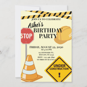 Construction Theme Invitation
