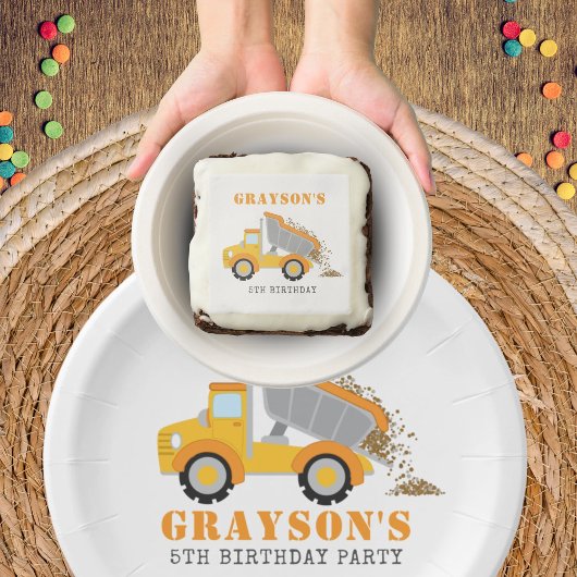Construction Theme Kids Dump Truck Brownies