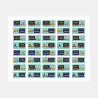 Construction Theme Name Labels for Kids