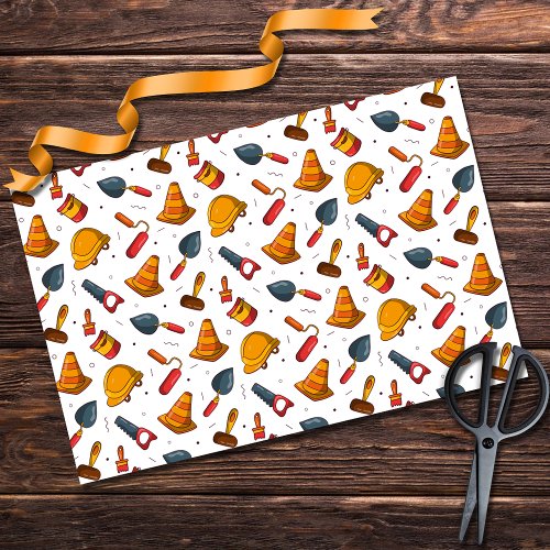 Construction Theme Pattern Tissue Paper