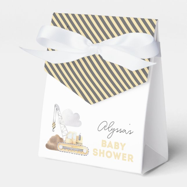 Construction Themed Baby Shower Favor Box (Front Side)