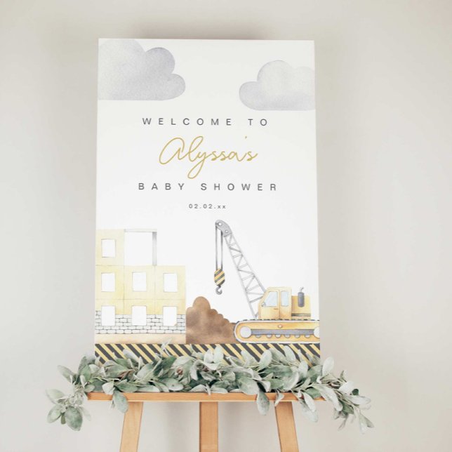 Construction Themed Baby Shower Welcome Sign (Creator Uploaded)