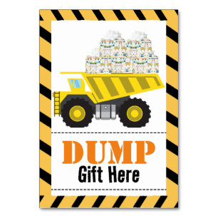 Construction-Themed Birthday Gift Station Card