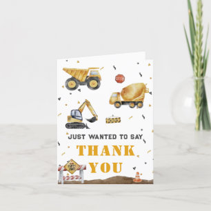 Construction-themed Boy's Birthday Letterpress Thank You Card