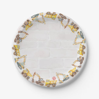 Construction Themed Children's Birthday Paper Plates