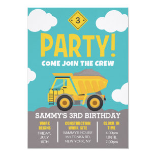 birthday dirt party 5 x 7 invitations zazzle