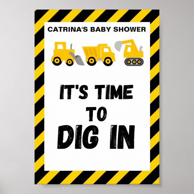 Construction themed party Sign (Front)