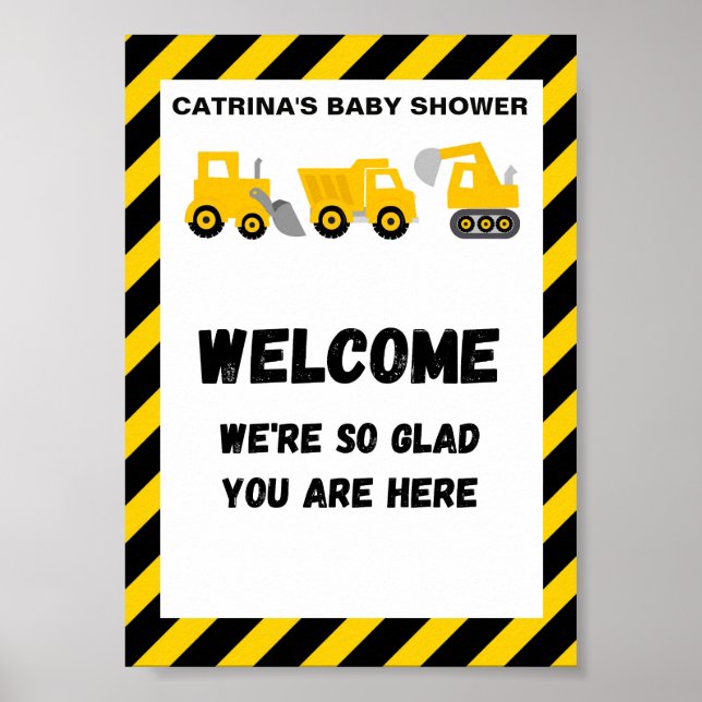 Construction themed party Sign (Front)