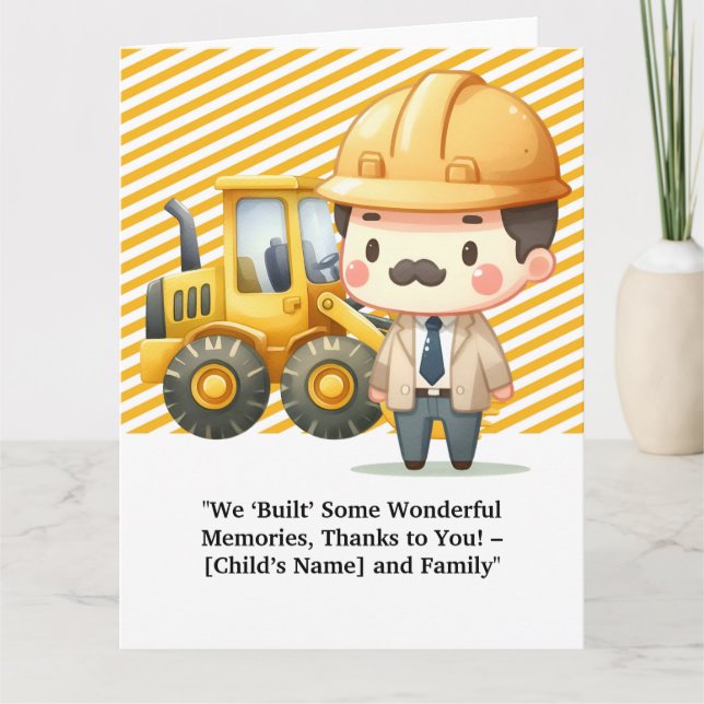 "Construction-Themed Thank You Card – Appreciate  (Front)