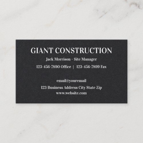 Construction Thick Business Cards Design Template