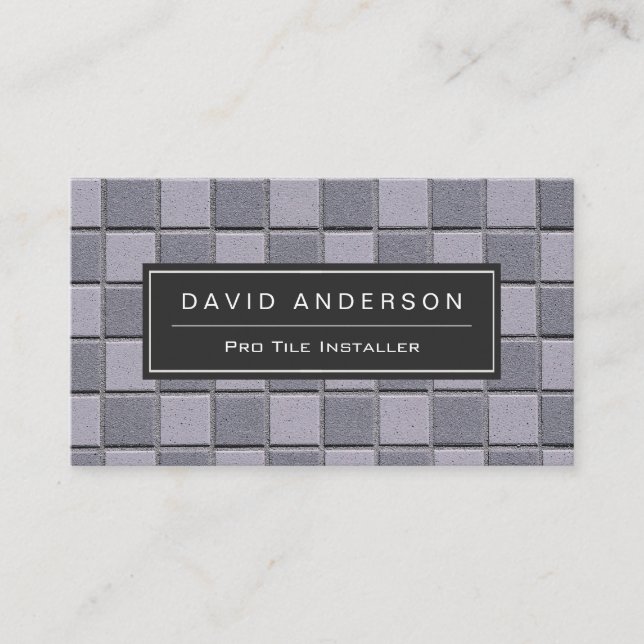Construction Tile Installer Stylish Easy Customize Business Card (Front)