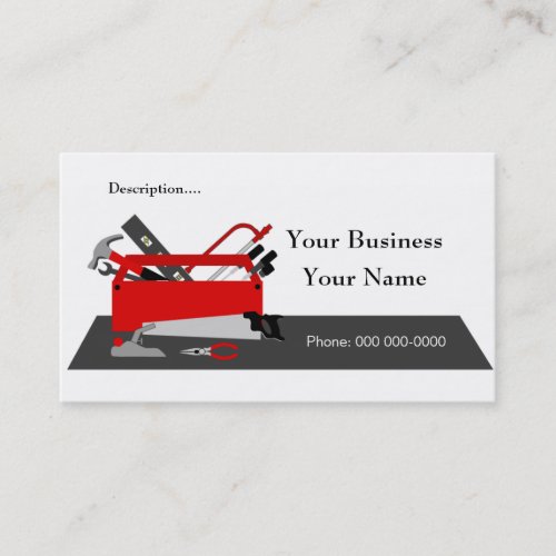 Construction Tool Box Business Card Template 2
