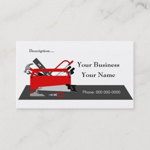 Customizable Construction Tool Box Business Card Template 2