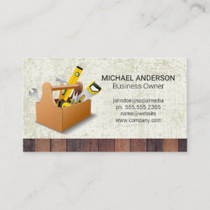 Construction Tool Icons   Grunge Background Business Card