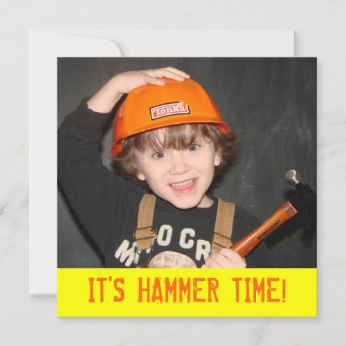 Construction Tool Theme Birthday Invitation