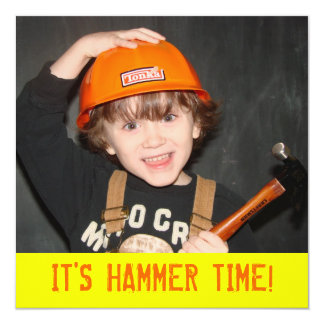 Construction Tool Theme Birthday Invitation