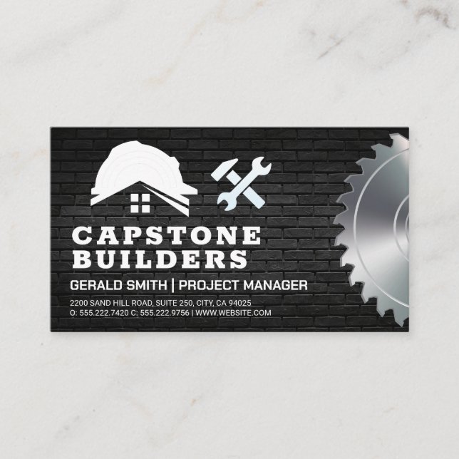 Construction Tools an Equipment | Brick Business Card (Front)