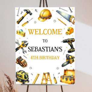 Construction Tools Birthday Welcome Sign