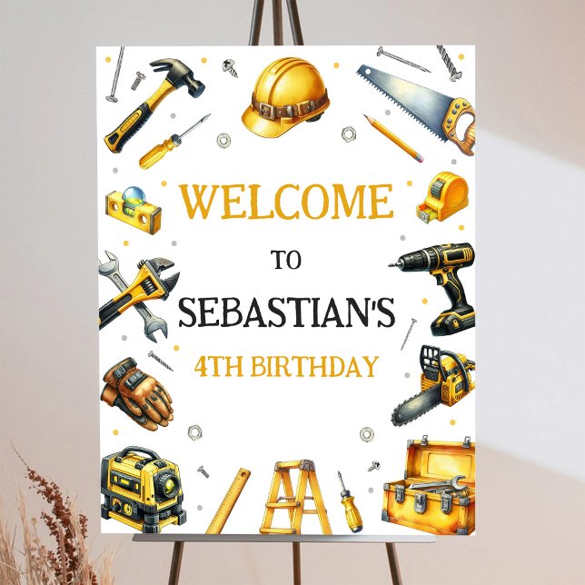 Construction Tools Birthday Welcome Sign (Creator Uploaded)