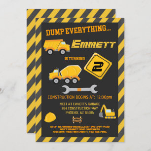 Construction Tools Boy Birthday Party Invitation