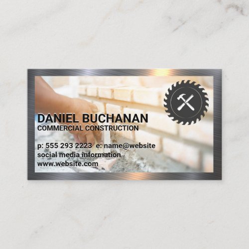 Construction Tools  Brick Layer  Metal Business Card