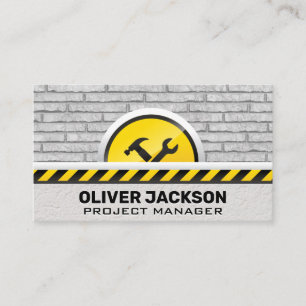 Construction Tools   Brick Wall Background  Business Card