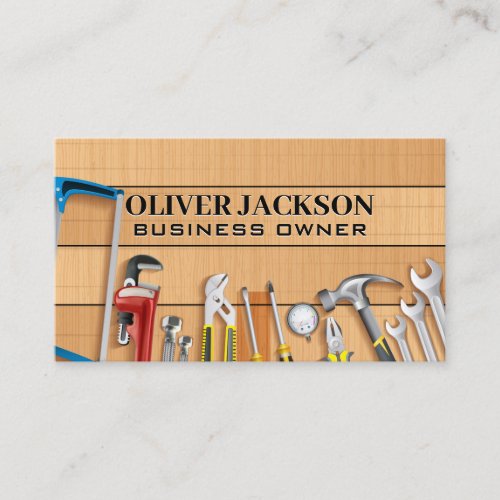 Construction Tools Carpentry  Builder Tools Business Card