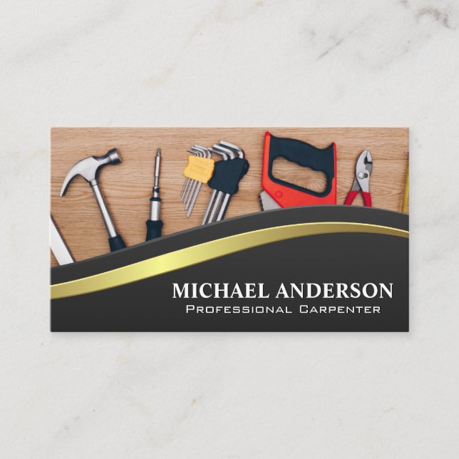 Construction Tools | Carpentry  Business Card (Front)