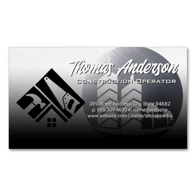 Construction Tools | Commercial Buildings  Business Card Magnet (Front)