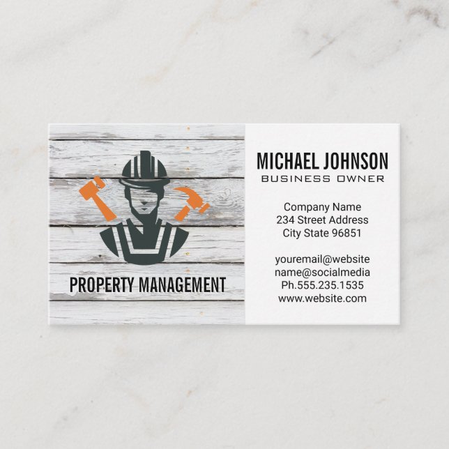Construction Tools | General Contractor Business Card (Front)