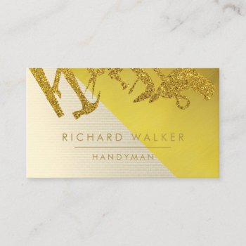 Construction Tools Handyman Gold Black Business Ca Business Card by tsrao100 at Zazzle