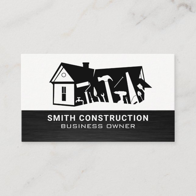 Construction Tools | Home Renovations Business Card (Front)