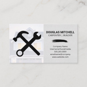Construction Tools House Background Business Card