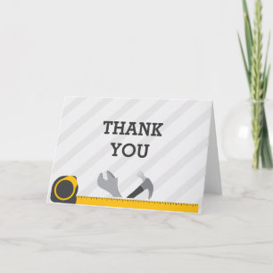 Construction Tools Letterpress Thank You Card