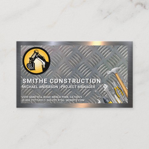 Construction Tools  Metal Border  Steel Business Card