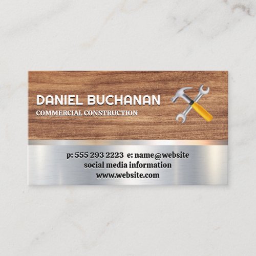 Construction  Tools  Metal  Wood Business Card