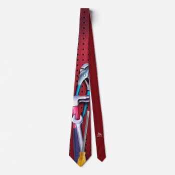 Construction Tools On A Pegboard Building Necktie by MyBindery at Zazzle