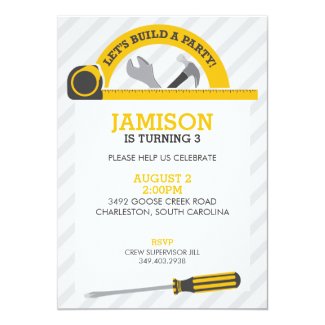 Construction Tools Party Card
