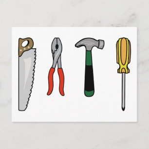 Construction Tools Postcard