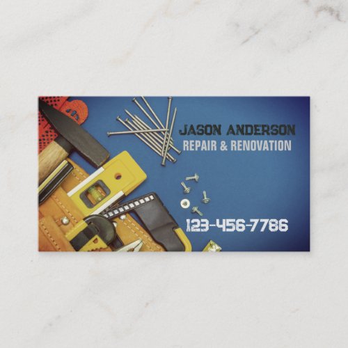 Construction Tools Renovation Repair  Handyman Business Card