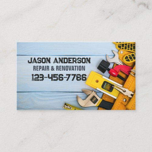 Construction Tools Renovation Repair  Handyman Business Card