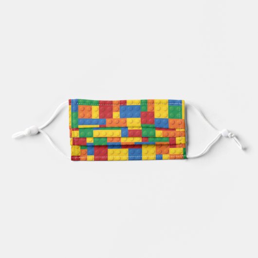 Construction Toy Building Blocks Pattern Kids' Cloth Face Mask (Front, Folded)