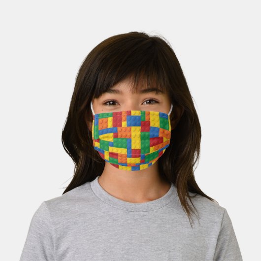 Construction Toy Building Blocks Pattern Kids' Cloth Face Mask (Worn)