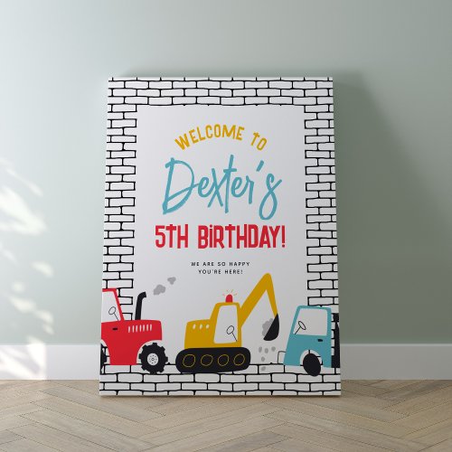 Construction Toys Boy Birthday Party Welcome Sign